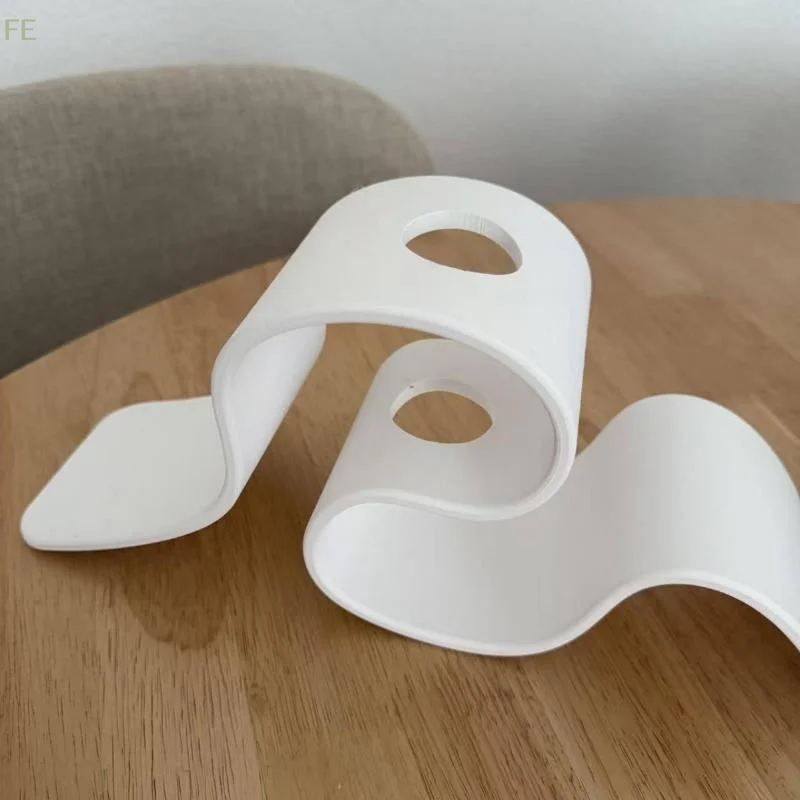 [F] Modern Minimalist Curved 3D Printed Vase Creative Ribbon-Shaped Dried Flower Holder Nordic Style Desktop Decorative Vessel
