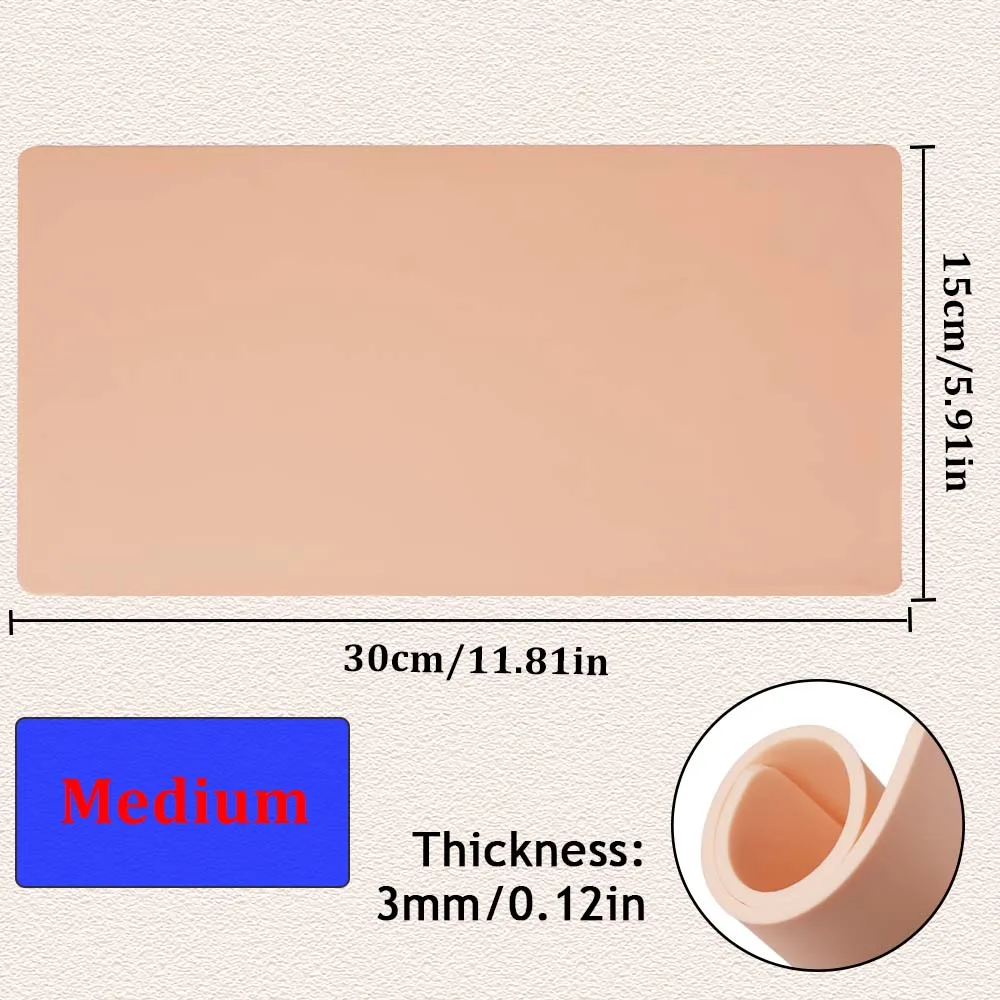 15/10/8/5/1 stücke Tattoo Praxis Haut 3MM Silikon Gefälschte Haut Doppelseitig für Permanent Make-Up Training Versorgung Tattoo Zubehör