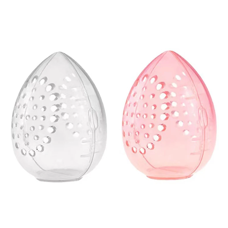 Cosmetics Puff Holder Stand Makeup Sponge Box Egg Shape Box Plastic Portable Breathable Empty Storage Display Organizer Rack