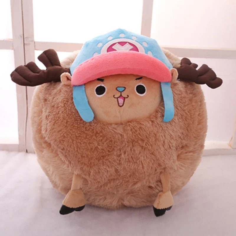 Neuer Kawaii One Piece Chopper verwandelt sich in ein Schaf, kugelförmiges rundes Kissen, Handwärmer, Kissen, Plüschtierpuppe