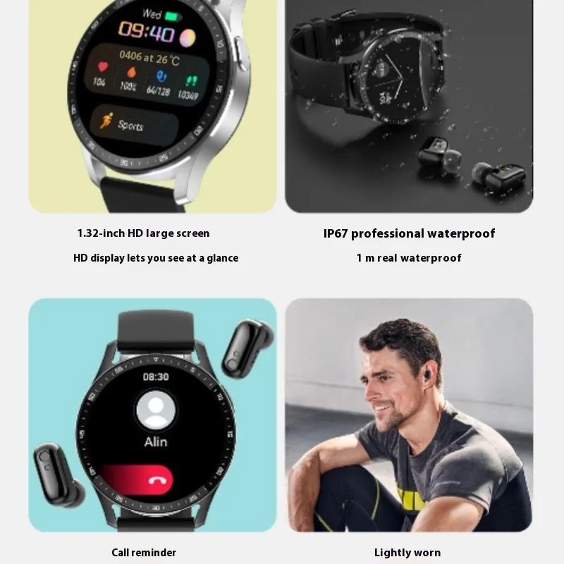 X7 2 in 1 Smart Watch With Earbuds TWS Bluetooth Earphone Heart Rate Blood Pressure Monitor Custom Sport Watch Fitness Watch