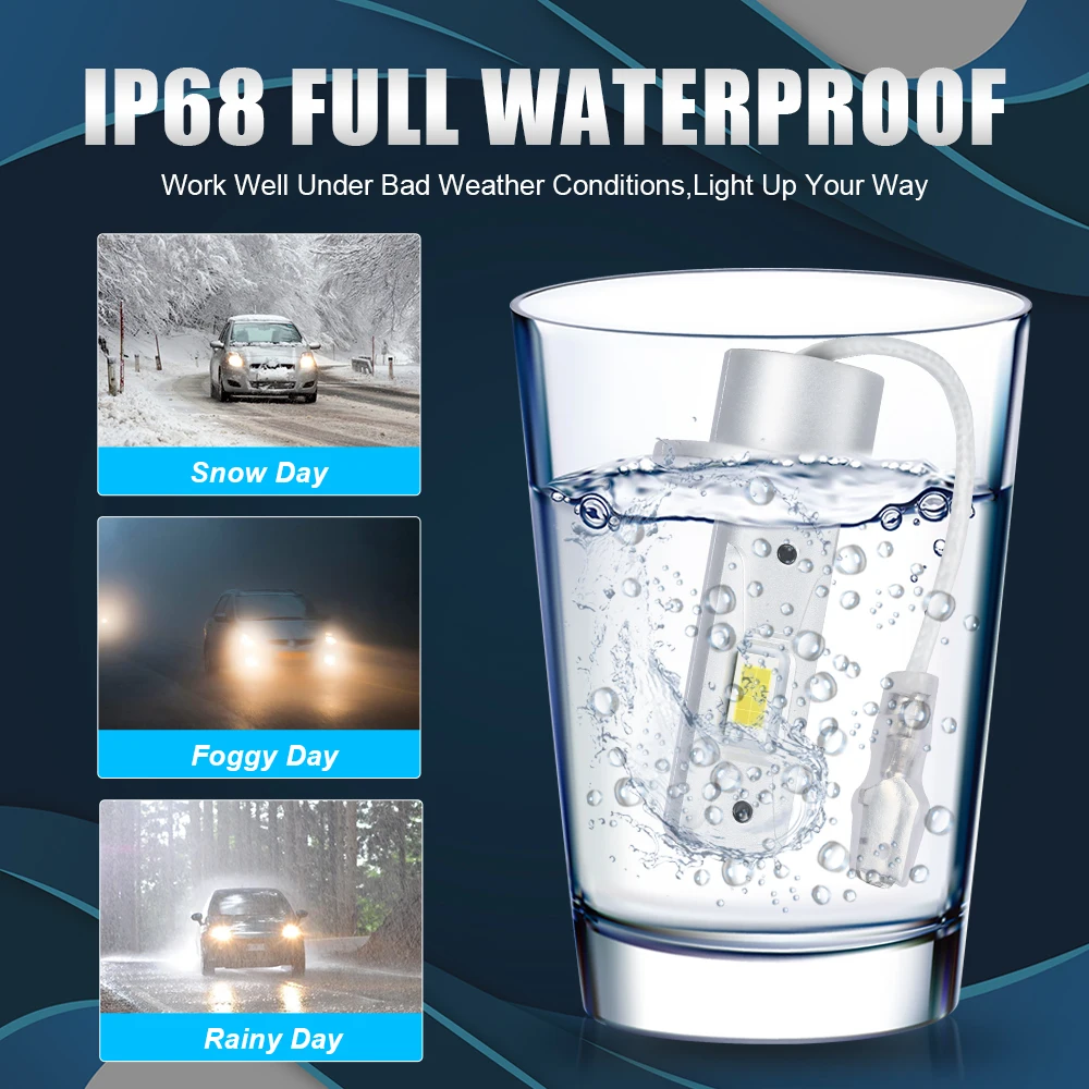 NLpearl 2 قطعة H3 LED المصابيح الأمامية للسيارة مصابيح الضباب بدون مروحة H3 H1 النهار تشغيل ضوء السوبر مشرق أضواء مصباح الضباب 6000K 12 فولت #4