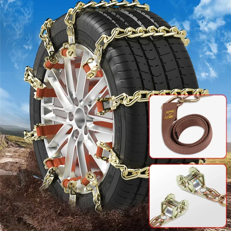 Car Winter Snow Chains Iron Snow Chain Non-slip chain Anti Skid Powerful Tire Wheels chain Truck Suv 1t snow chains car Supplies