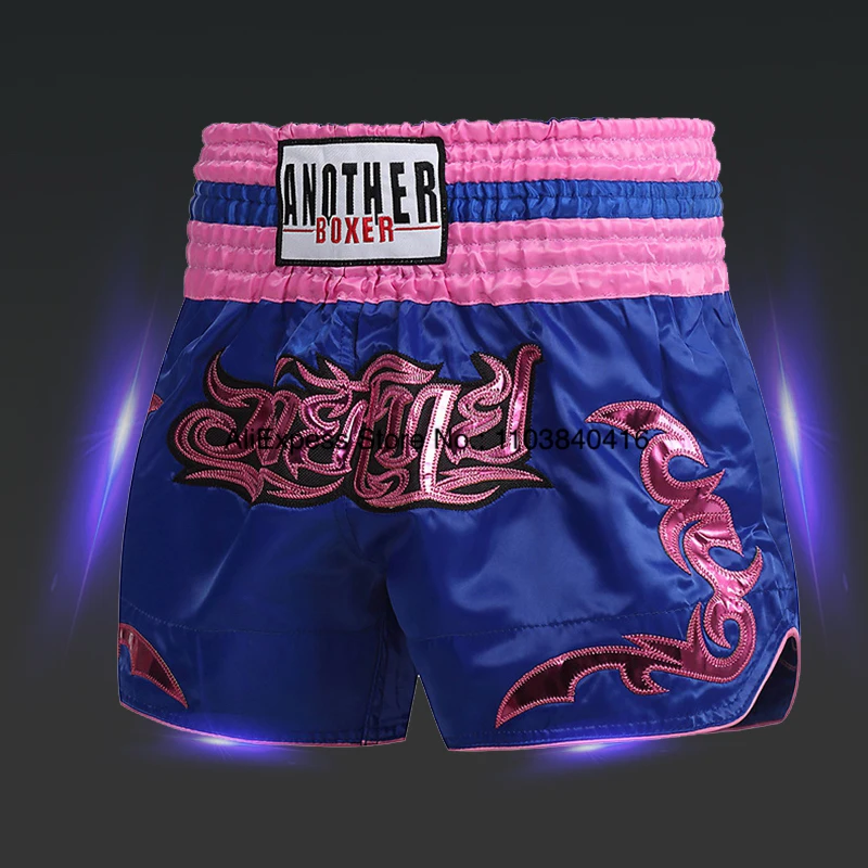 Men\'s Muay Thai Shorts Kick Boxing Pants Women Kids Gym Fitness Martial Arts Grappling Kickboxing Cage Fighting Training Clothes