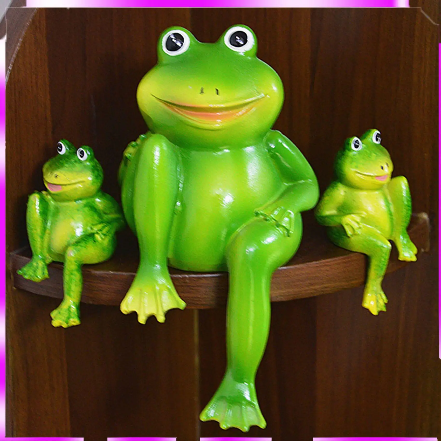 N98R 4 قطعة/المجموعة لطيف الراتنج يجلس الضفادع تمثال في الهواء الطلق حديقة مخزن الضفدع النحت للمنزل مكتب حديقة ديكور حلية S2