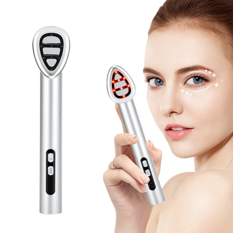 

7 Colors LED Photon Heating Vibration Face Neck Eye Lifting Beauty Wand EMS Eye Care Massager Pen