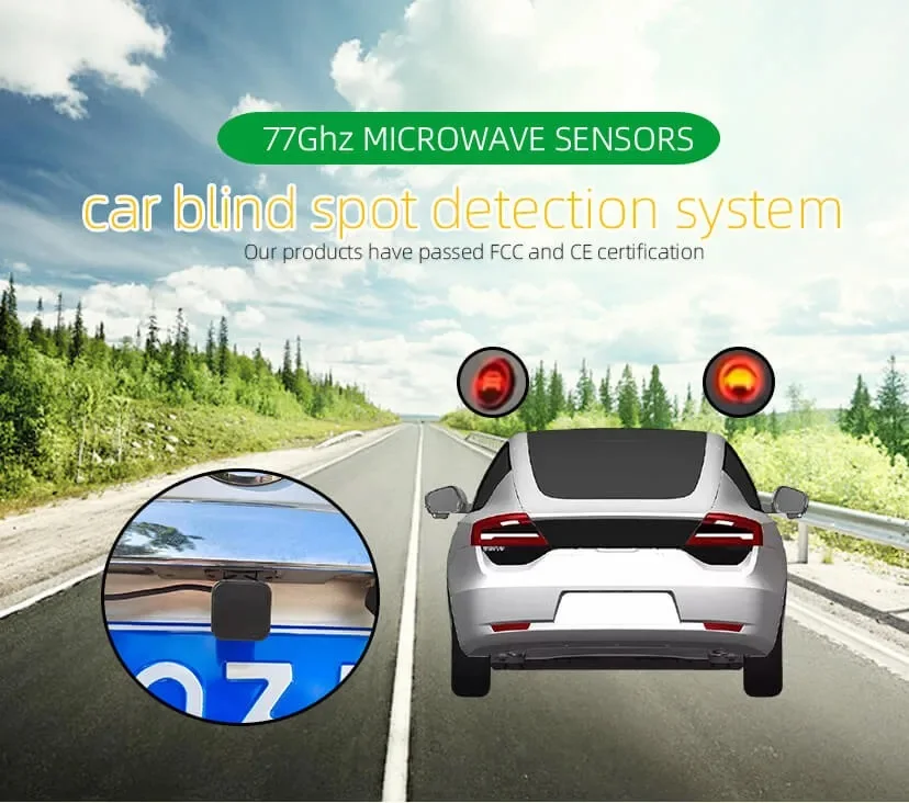 2 in 1 High Quality Factory Waterproof Millimeter Wave Radar 77GHz BSD Car Blind Spot Monitoring System Car Safety Equipment