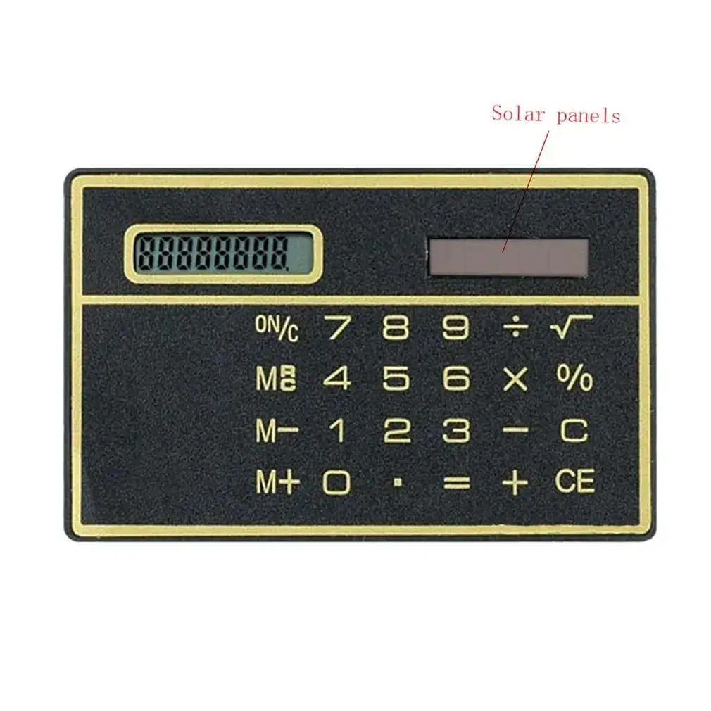 8 Digit Ultra Thin Solar Power Calculator with Touch Screen Credit Card Design Portable Mini Calculator for Business School New