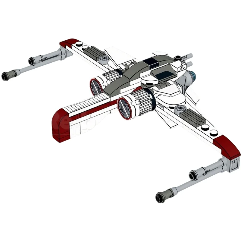 105pcs MOC Star Battle ARC-170 Starfighter MINI Model Building Blocks Christmas Gift DIY Brick Art Assemble Education Birthday