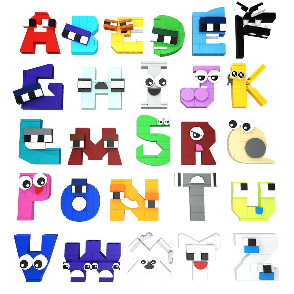 MOC Alphabet Lore A-Z Building Blocks Creative English Letter Education Model Toy Decorations Birthday Children\'s Birthday Gift