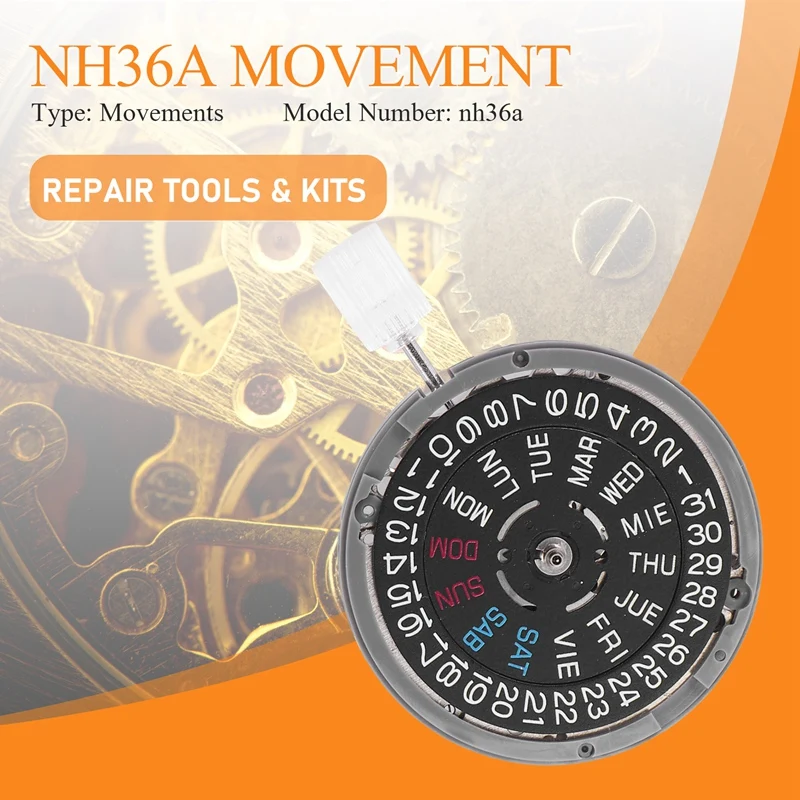 

NH36/NH36A Automatic Movement Crown At 3 Self-Winding Mechanical Date/Day Watch Replacements Part For SEIKO