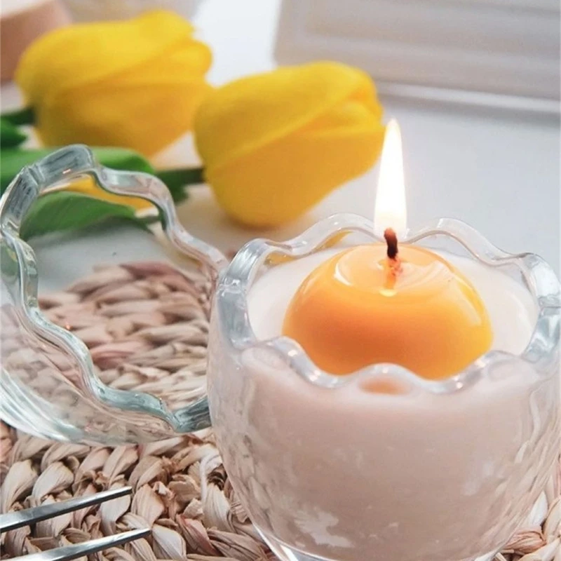 Đế Nến Tealight Vàng Mã Chân Nến Trứng Hình Bát Thủy Tinh Chân Nến Thả Con Tàu