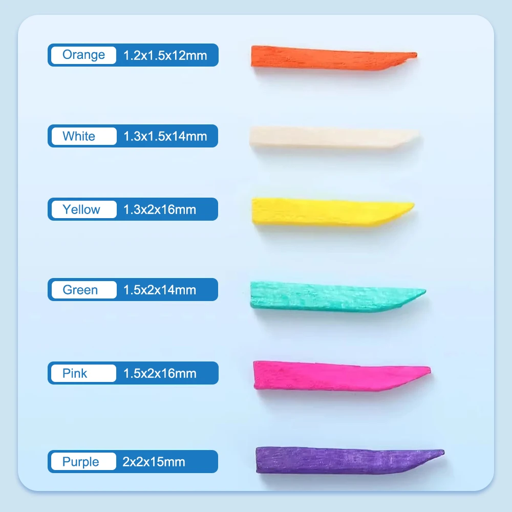 

100 шт./кор. деревянные стоматологические клинья, фиксирующие литые клинья, круглый наконечник, можно обрезать, натуральное березовое дерево для восстановления зубов