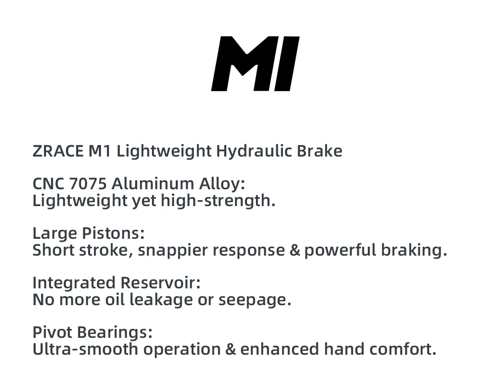 ZRACE M1 XG Flat Mount Brake for Flat Bar Gravel / BMX Raceing,Full CNC Lightweight, Front and Rear Flat Handler Bar Gravel