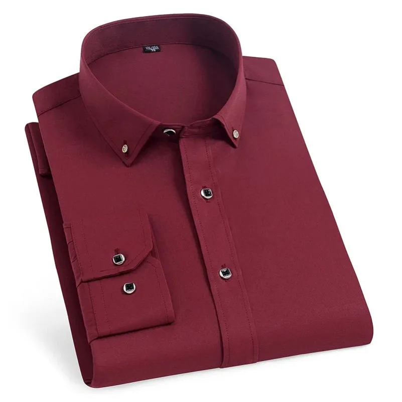 Mens French Cufflinks Shirt Spring Autumn Long Sleeve Casual Solid Male Brand Shirts Slim Fit Cuff Dress Shirts Clothing KOACUS