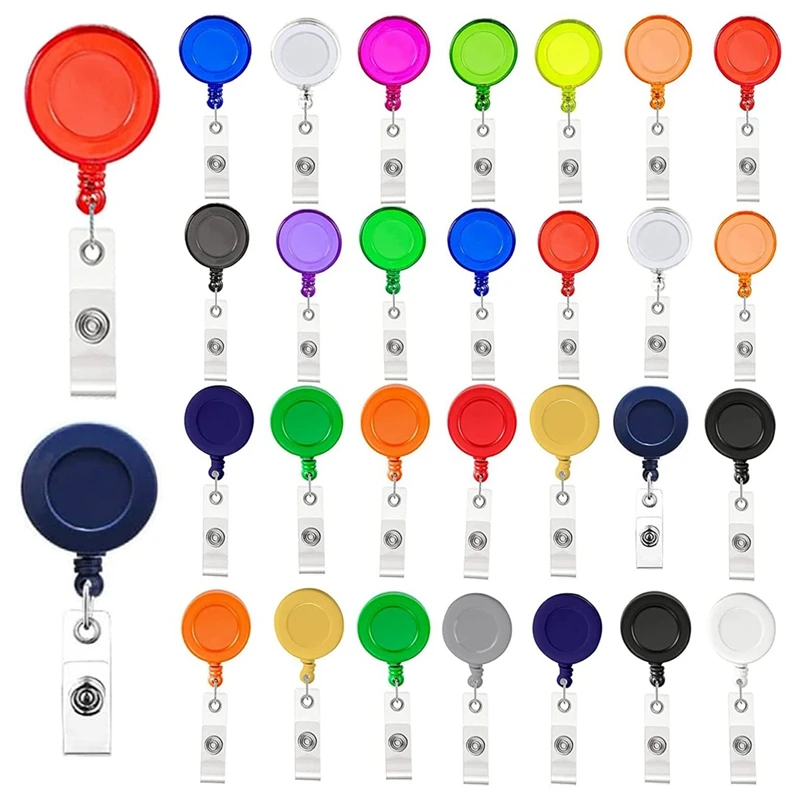 

Retractable Badge Reels Badge Holder Retractable Clip 30 Pack Colorful Badge Clips Holders For Name ID Card Key Card