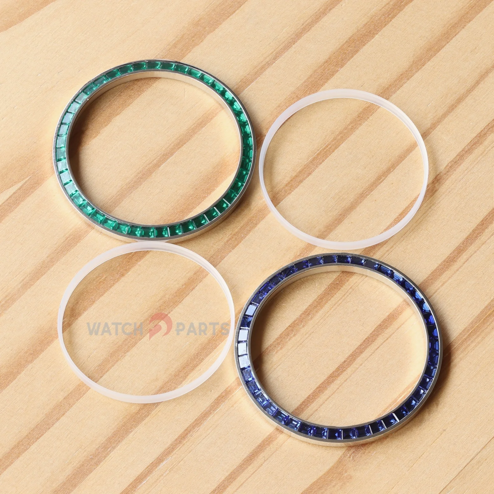 Synthetic Blue Sapphire & Emerald Watch Gemstone Bezel for Rolex Datejust 36 1262xx 36mm Watch Insert