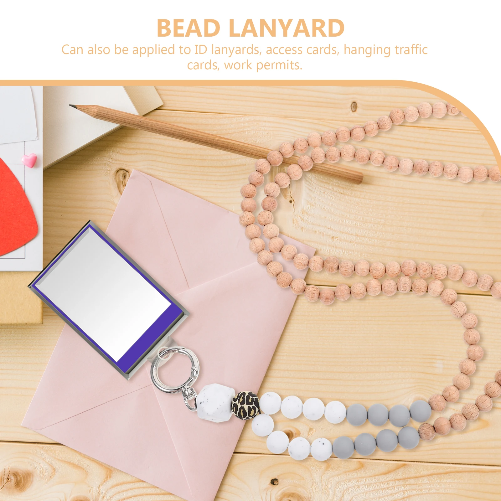 

Beaded Lanyards Id Badge Keychain Phone Holder Work Permit Breakaway Teacher Lightweight Anti Loss Gifts