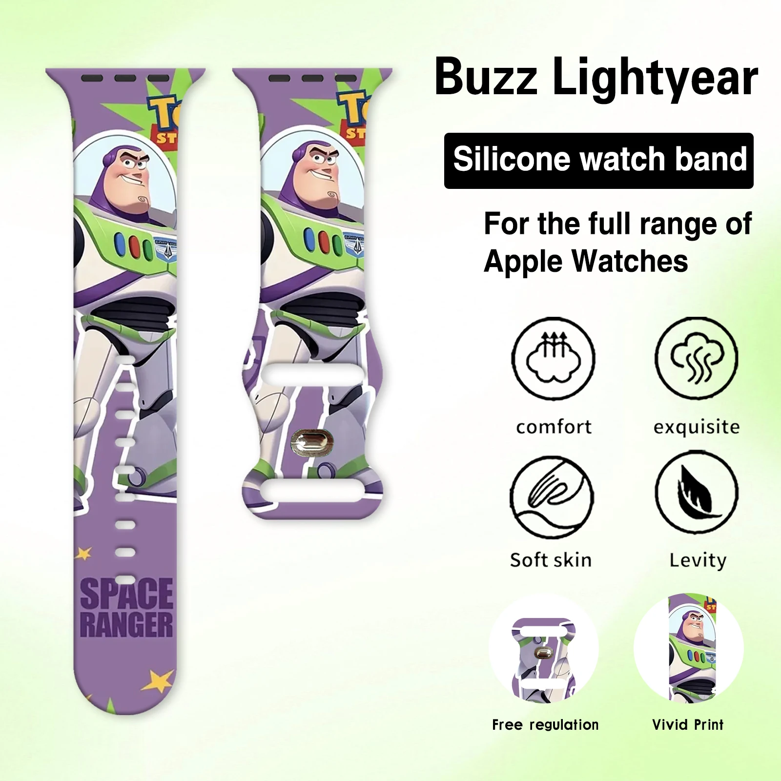 Bedrucktes Uhrenarmband der Disney-Serie, geeignet für Apple Watch 11/10/9/8-Band, Silikonarmband, austauschbar, iWatch 46 mm/44 mm/42 mm/41 mm