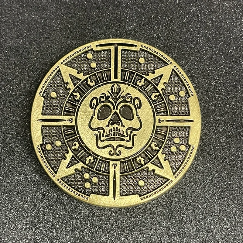 Caribbean Pirate Commemorative Coin Souvenir  Jack Sparrow Aztec Coin Retro Commemorative Coin