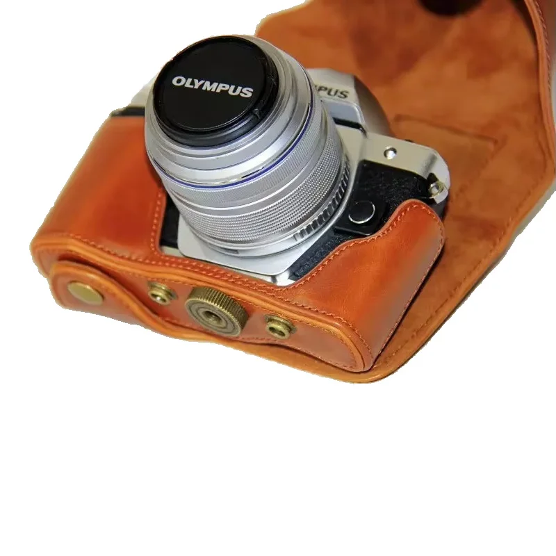 New Pu Leather Camera Case Bag Đối Với Olympus EM10 Mark II EM10 III EM10 II EM10 Mark III Máy Ảnh Bag Bìa Với dây đeo