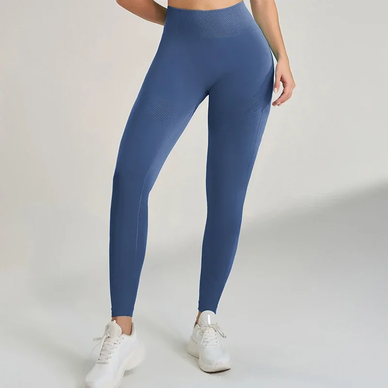 

Womens Solid Color Yoga Pants Sweat Absorbent Quick Dry High Elastic Fabric High Waisted Hip Lifting Training Leggings Yoga matt