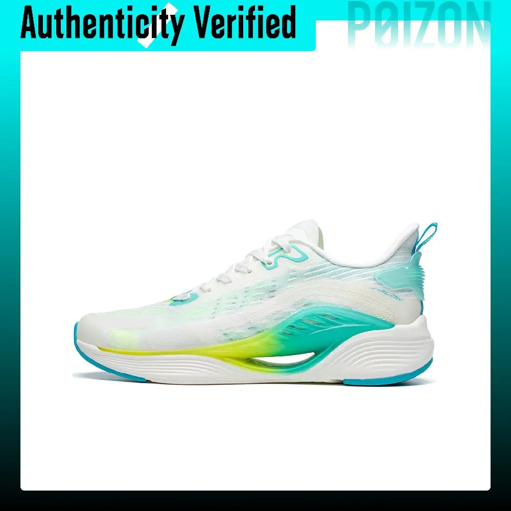 XTEP Qing Feng 5.0 X FLOW Cushioning Breathable Low top Long Distance Running Shoes Men's White Green 878119110028//