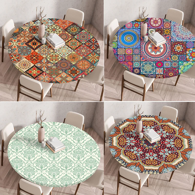 

1PC Luxury Style Round Table Party Wedding Mat Waterproof and Oil Suitable for Hotel and Home Use European - Style Household Pad