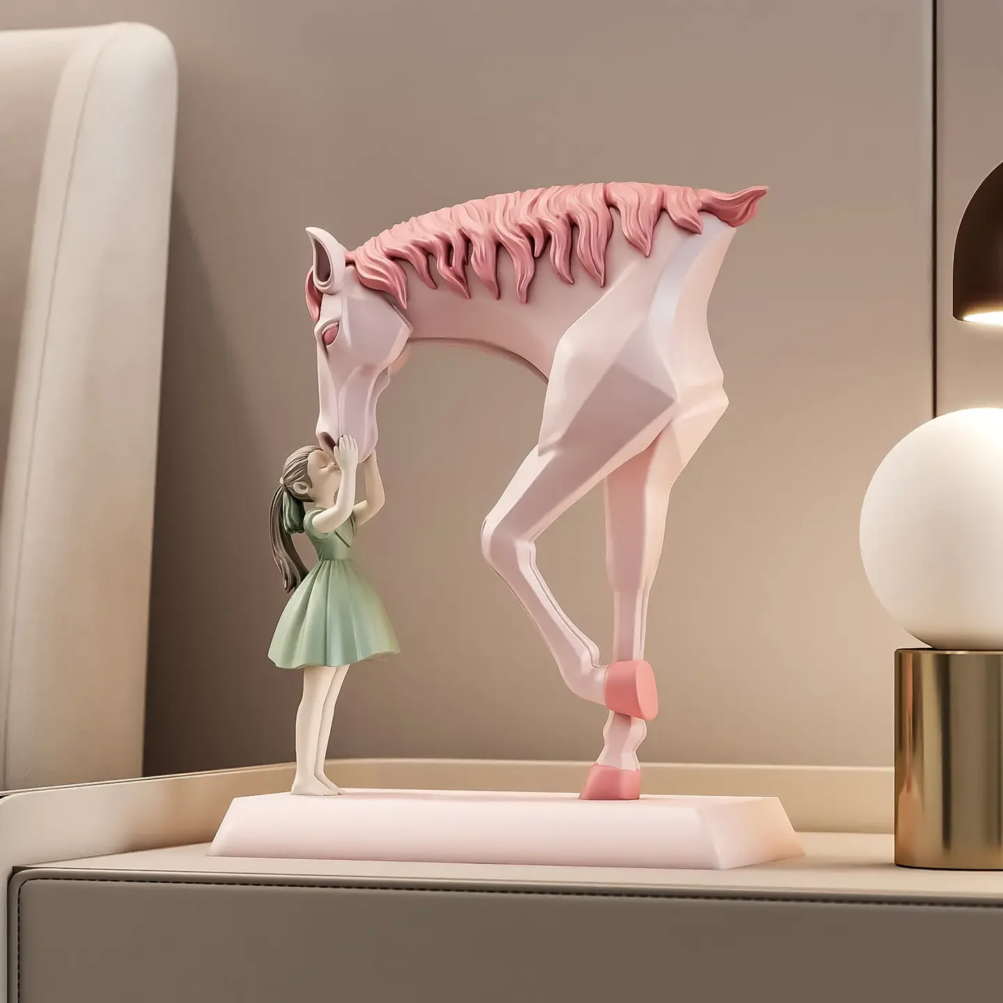 2026 New Arrival Chasing Dreams Horse Sculpture Study Room Foyer Bedroom Artistic Desktop Ornament Premium Gift