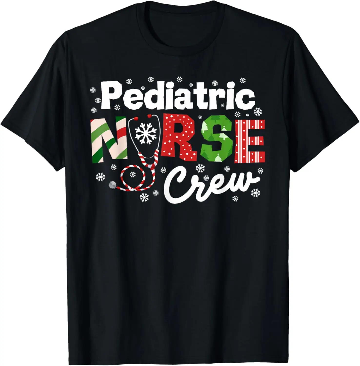 Pediatric Nurse Crew Christmas Nursing Xmas Medical Staff T-Shirt