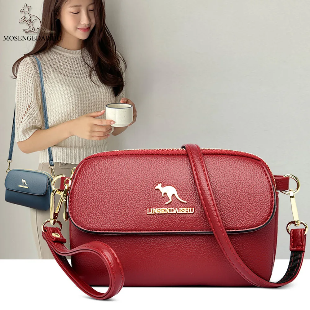 

Women Small Bag 2023 New Soft Leather Simple Design Crossbody Bag Female Solid Color Shoulder Bag Clutch Phone Bag Purses Ladies