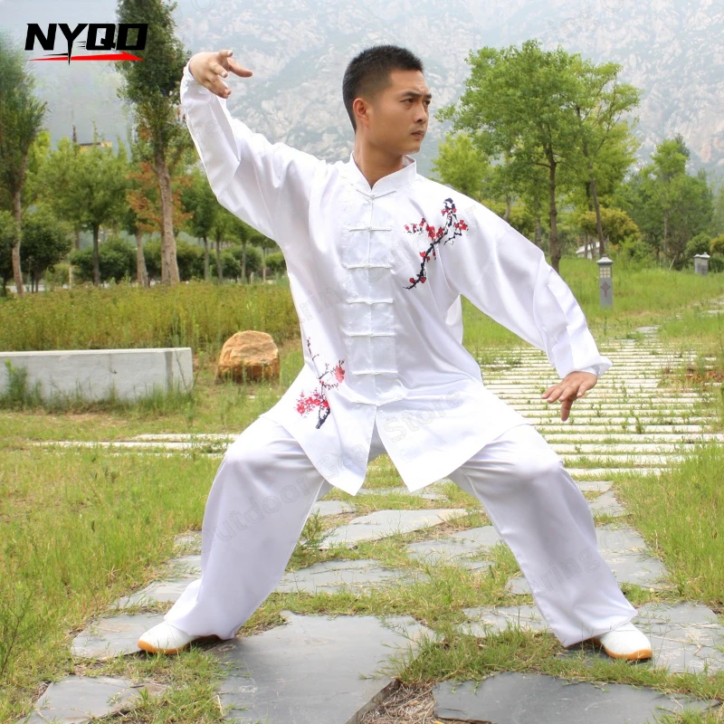 Unisex Spring Summer Tai Chi Wushu Uniform Long Sleeve Kung Fu Set for Morning Training Stage Performance Martial Arts Practice