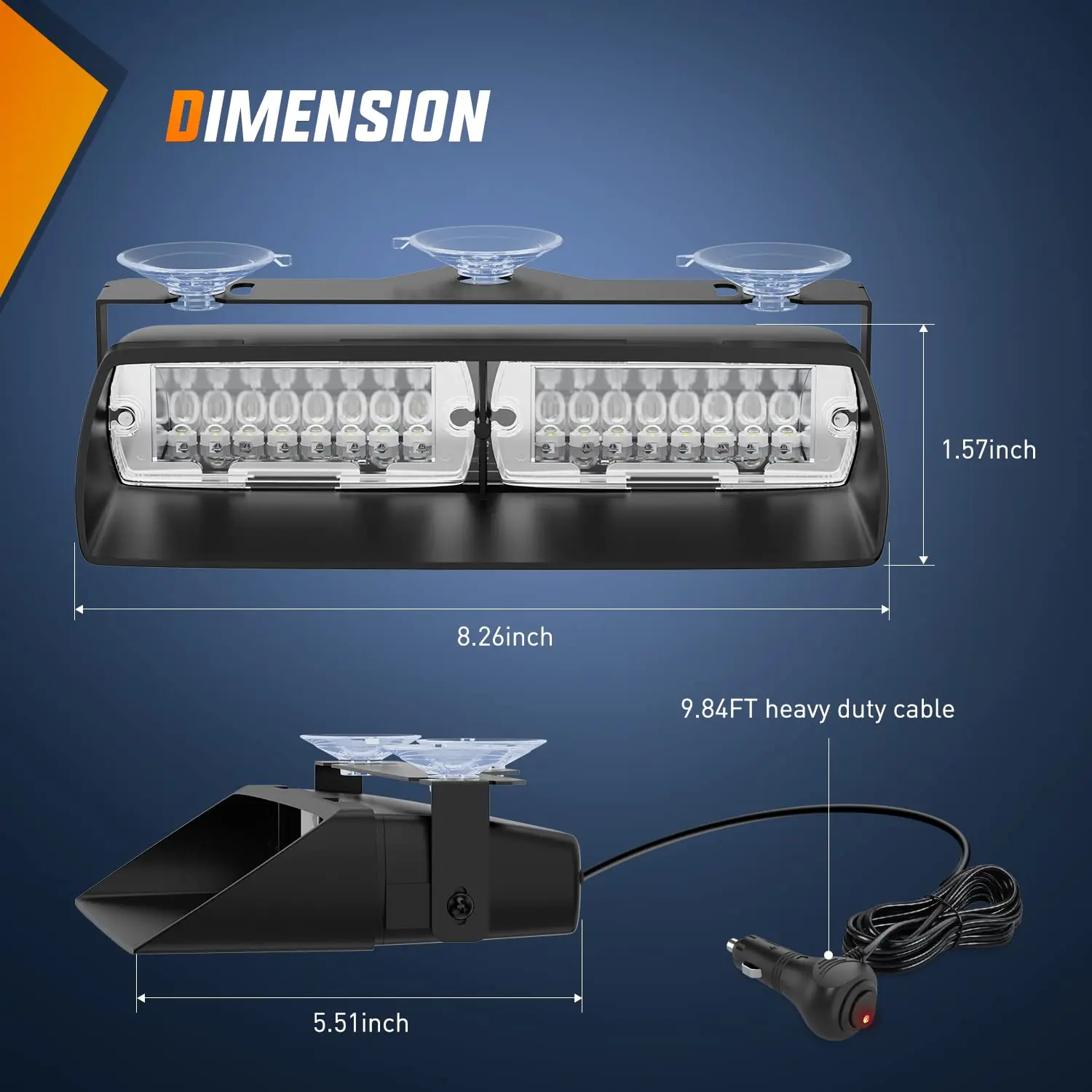 Lámpara estroboscópica LED para coche, 16 luces LED de policía, 18 modelos, lámpara de señal roja/azul, Flash para salpicadero, luz intermitente de