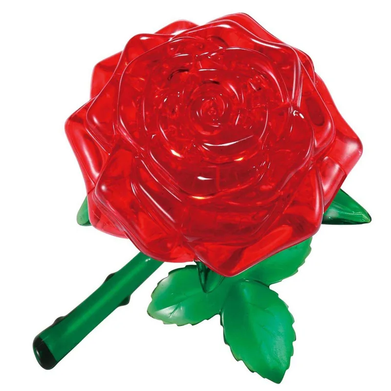 

Funny Rose Crystal Puzzle Creative Flowers Assembling Decompression Novelty Puzzle Desktop Children's Toys Birthday Gifts