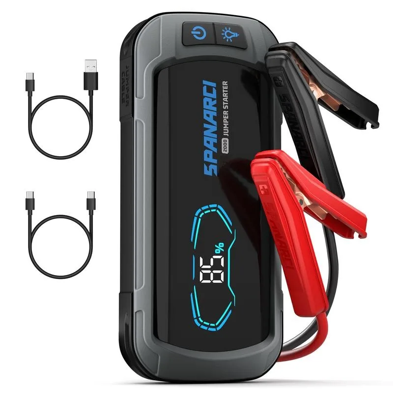 2000 Battery Jump Starter, 2000A Portable Jump Box for Car Battery, 12V Battery Booster for Up to 8.0L Gas and 6.5L Diesel Engin