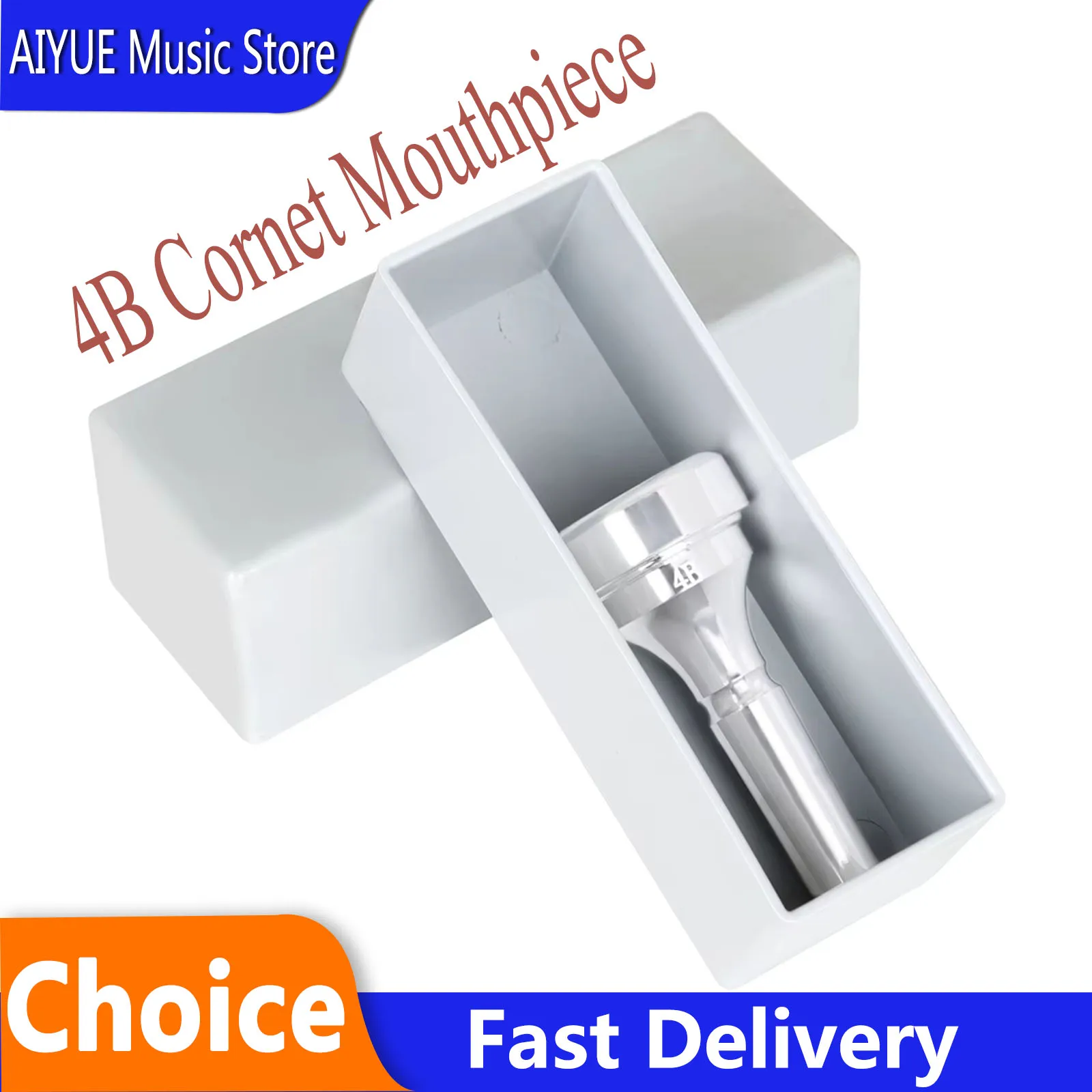 4B Kornett-Mundstück Professionelle Messing-Ersatzmundstücke Versilbertes Messing Musikinstrument-Zubehör Kornett-Teile