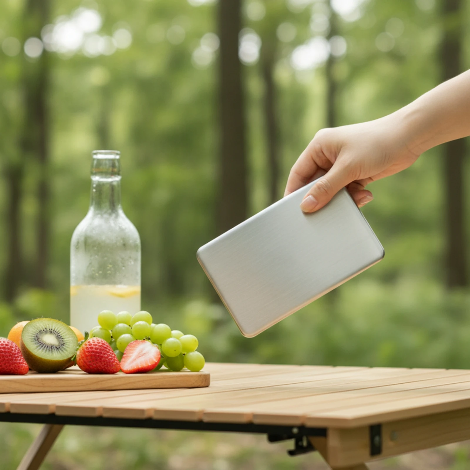Stainless Steel Cold Plate 304 Cooling Plate with Rounded Corners Brushed Silver Slim for Lunch Boxes, Insulated Bags view 5