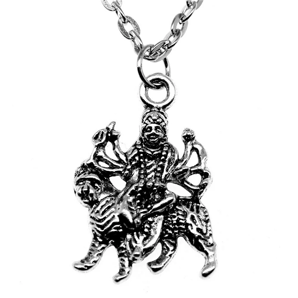 Dropshipping Antique Silver Color 19x28mm Indian God Pendant Necklace For Women