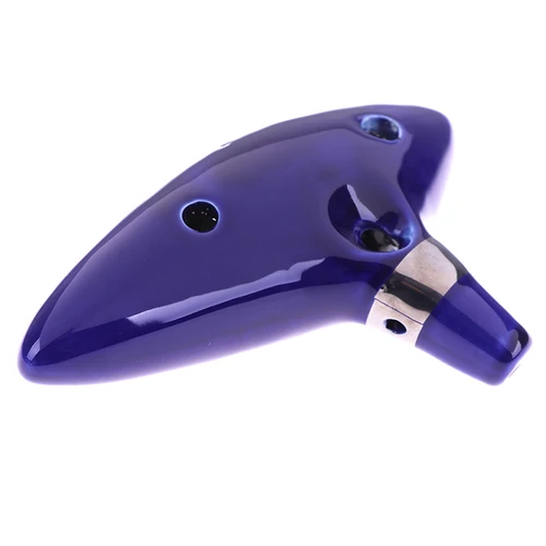 Imagen 2 del producto Ocarina azul de 12 agujeros, Ocarina de cerámica Alto C, leyenda de Ocarina, flauta Ocarina inspirada en el tiempo, instrumento Musical