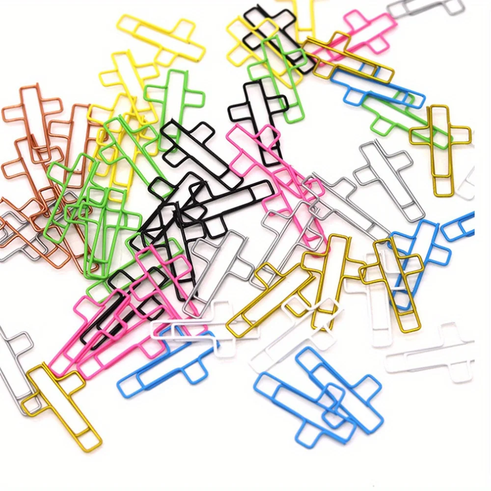 20/50pcs Cross Shaped Paper Clips Cute Decorative Paperclips Office School Home Document Organization Paper Fasteners Stationery