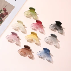 Fashion 9Colors Gradient Small Crab Hair Clips for Ladies Girls Women Mini Shark Hair Claw Clip Hair Accessories 2023