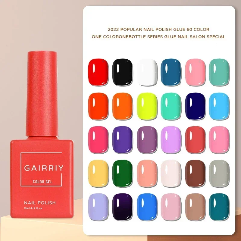 15ML Summer Color Gel Nail Polish Nail Salon Professional Semi-Permanent Varnish Hybrid 60 Color Soak Off UV LED Nail Art Polish