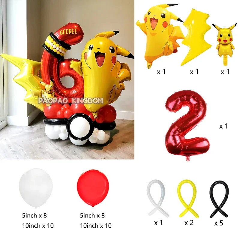 Pokemon Pikachu Folie Ballonnen Set voor Kinderen Verjaardagsfeestje Decoratie Baby Douche Ballon Decoratie Globos