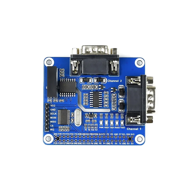 2-قناة معزولة RS232 توسيع قبعة لتوت العليق Pi SP3232 + SC16IS752 SPI المراقب المالي مع دوائر حماية متعددة على متن الطائرة