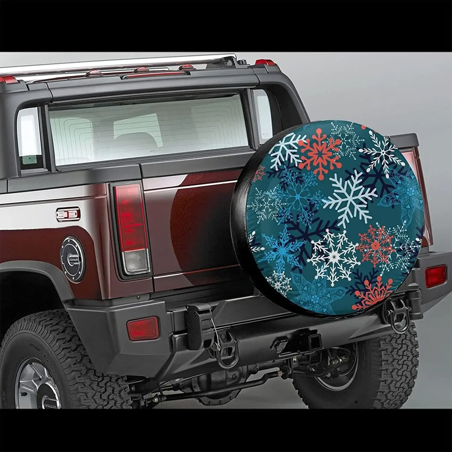 Delumie Fall Decor Multi-Colored Snowflakes Form Spare Tire Covers Cute Car Accessories for Women Rv Tire Covers for Trailers Je