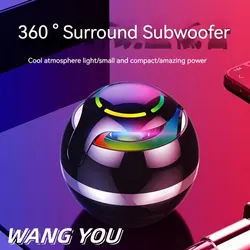 GS009 Globe Bluetooth Speaker Colorful Breathing Lights Flash With Music Portable Outdoor Home Card Mini Speakers