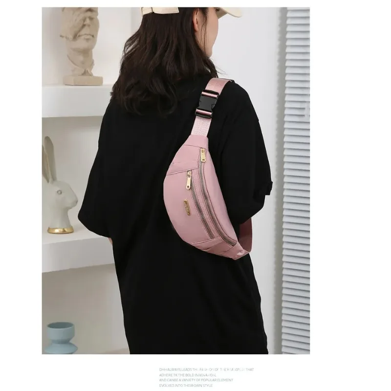 Women Korean Style Sports Messenger Bag Oxford Cloth Anti Splashing Multi Layer Shoulder Fanny Pack Casual Travel Crossbody Bag
