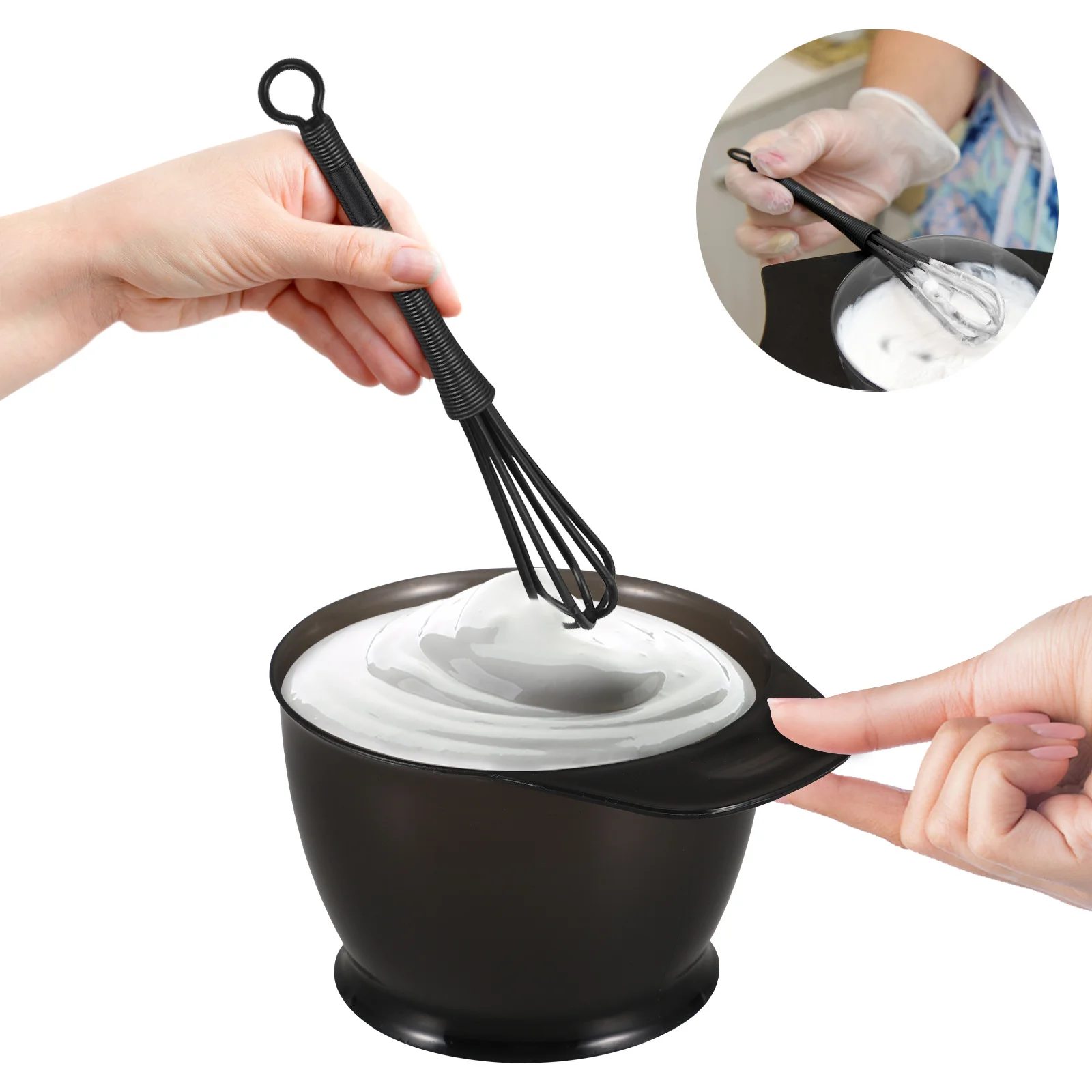 

Hair Coloring Kit Hair Dye Set Tools Bowl Comb Brush Mixer Ear Protector Washable Reusable for DIY Salon Home Dyeing Bowl