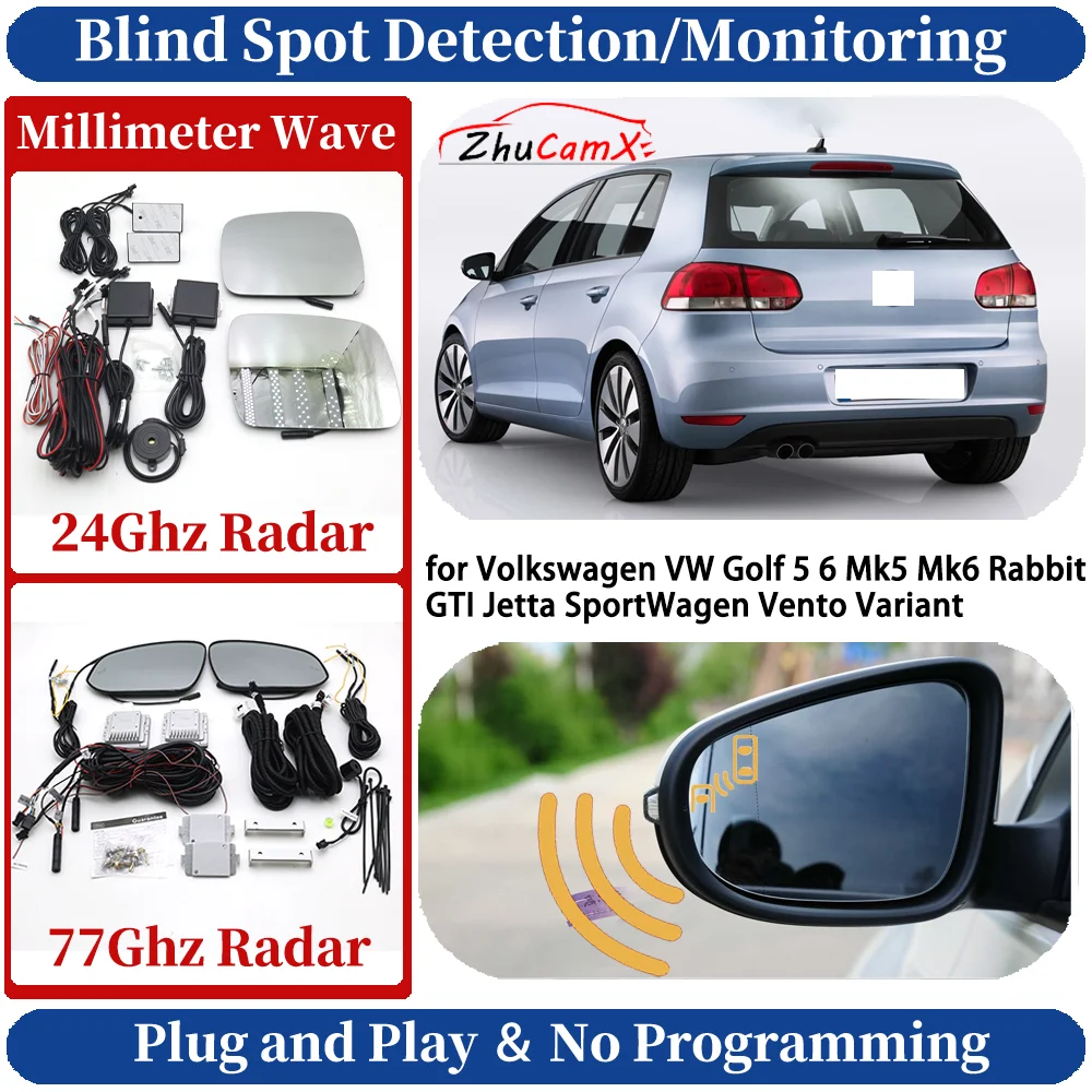Sistema de Monitoreo/Detección de Punto Ciego Seguro para Volkswagen VW Golf 5 6 Mk5 Mk6 Rabbit GTI Jetta SportWagen Vento Variant