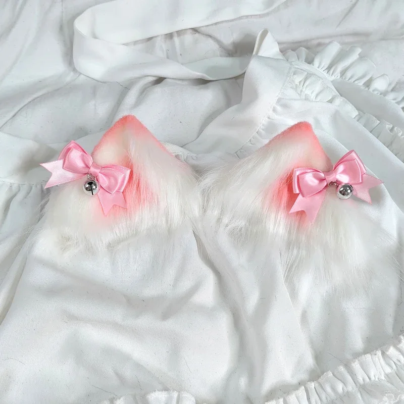 Fatto a mano originale carino peloso animale bestia orecchie tornante copricapo simulato gatto orecchio Clip Cosplay Prop Lolita ragazza accessori per capelli